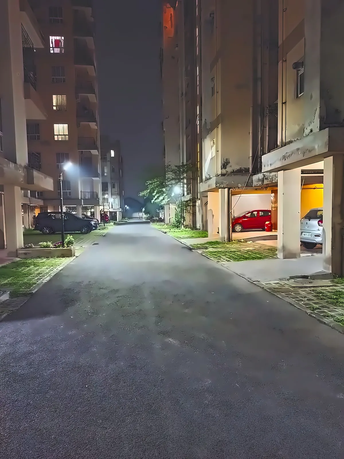 After dark — Well-lit, peaceful lanes all night.